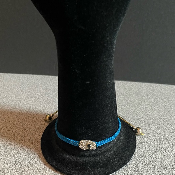 Blue Friendship Bling Skull Extendable Bracelet - Picture 2 of 9